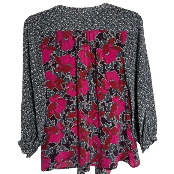 Anthropologie Edme Esyllte Silk Long Sleeve Blouse Size 0 XS Boho Fairy - Picture 6 of 9